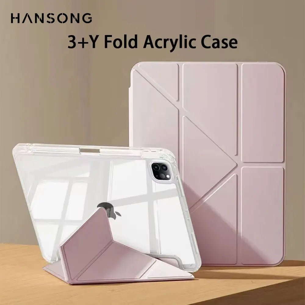 Clear Transparent Case for iPad Pro, Air, Mini — Auto Sleep/Wake, 360° Protection