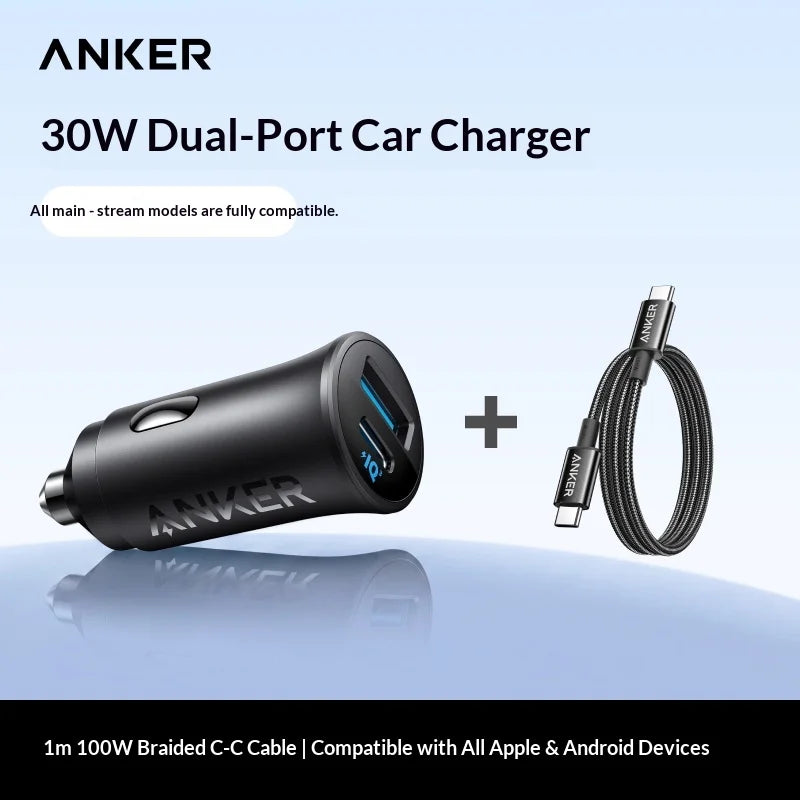 Anker 167.5w 3-Port Fast Car Charger, 2 Usb-C + 1 Usb-A Pd Qc3.0 High-Speed Adapter For Multi-Device Road & Travel Charging