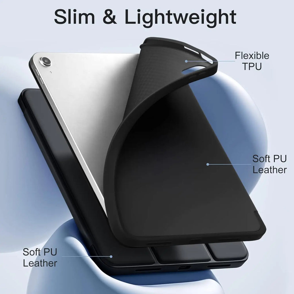 Smart iPad Case — iPad 5th–10th Gen, Air 4/5/6/7, Pro 11" — Trifold Stand & TPU