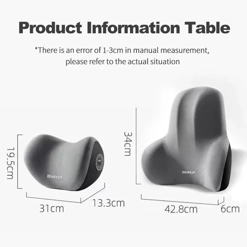 Memory Foam Car Headrest & Lumbar Support Set — Ergonomic Neck & Back Cushion for All Car Seats