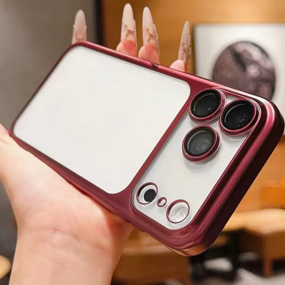 Luxury Matte Plated Phone Case for iPhone 13–18 Pro/Pro Max & iPhone Air — Frosted Shockproof with Lens Protector