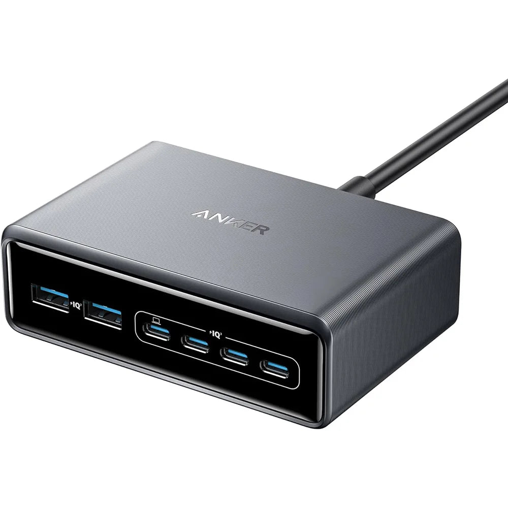 Anker A2345 Prime 200W&250W GaN 6-Port USB C Charging Station 2.26" LCD Screen Smart Dial Desktop Multi Device Fast Charger