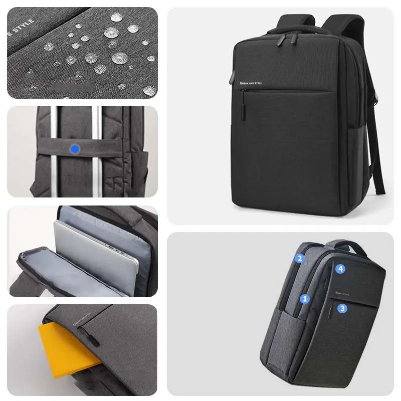 Large Capacity Waterproof Laptop Backpack — 15.6" & 17.3" Multi-Pocket Travel Bag