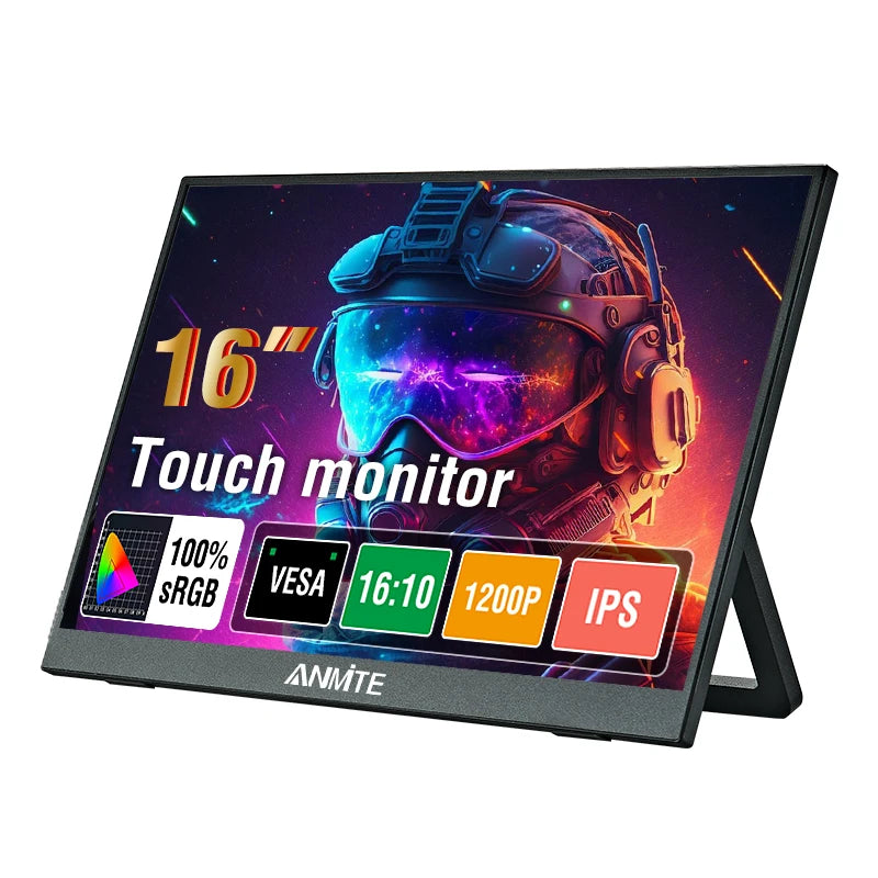 Anmite 16-inch Portable Monitor 1080p HDR Touch