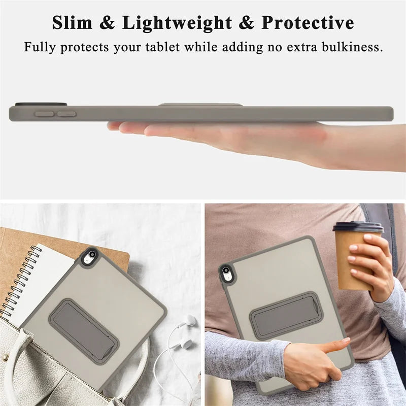 PC + TPU Stand Case for iPad — Mini 4/5/6/7, Air 4/5/11", Pro 11"/12.9"/13" M4