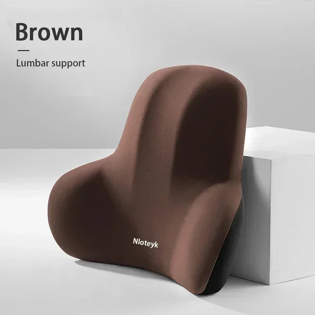 Memory Foam Car Headrest & Lumbar Support Set — Ergonomic Neck & Back Cushion for All Car Seats