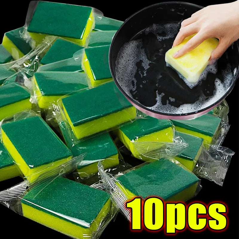 Kitchen Dishwashing Scouring Sponge Pack — Heavy-Duty Scrub Pads for Pots, Pans & Dishes
