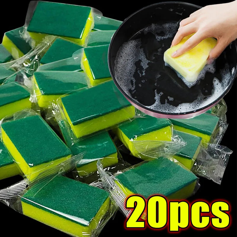 Kitchen Dishwashing Scouring Sponge Pack — Heavy-Duty Scrub Pads for Pots, Pans & Dishes