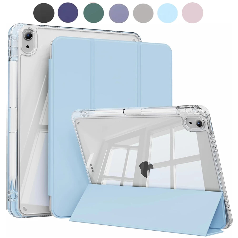 Matte Clear Acrylic iPad Case — iPad 5th–11th Gen, Air 1–7, Mini 6/7 — Auto Wake/Sleep