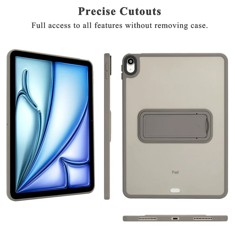PC + TPU Stand Case for iPad — Mini 4/5/6/7, Air 4/5/11", Pro 11"/12.9"/13" M4