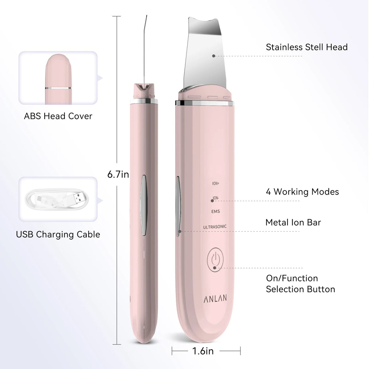 ANLAN Ultrasonic Facial Skin Scrubber - Quick ShopBeauty & Personal Care