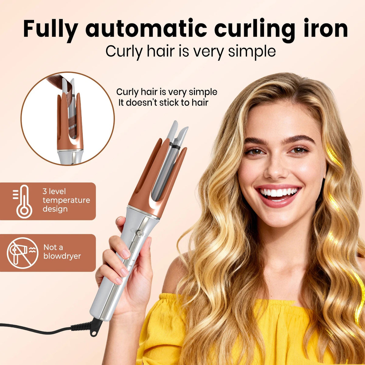 Auto Rotating Ceramic Hair Curler — Negative Ion - Quick ShopBeauty & Personal Care
