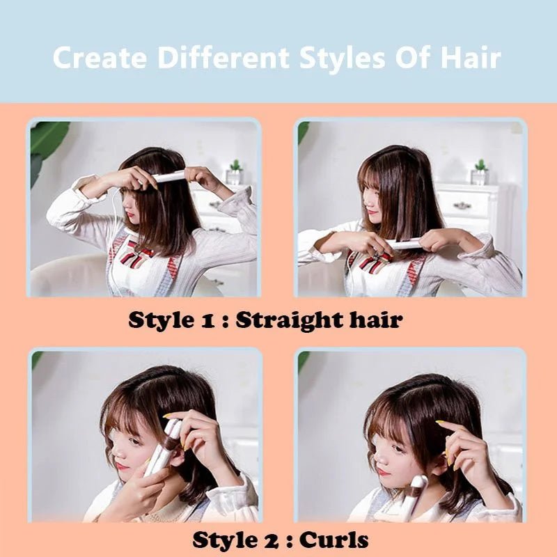Mini 2-in-1 Ceramic Hair Straightener & Curler - Quick ShopBeauty & Personal Care