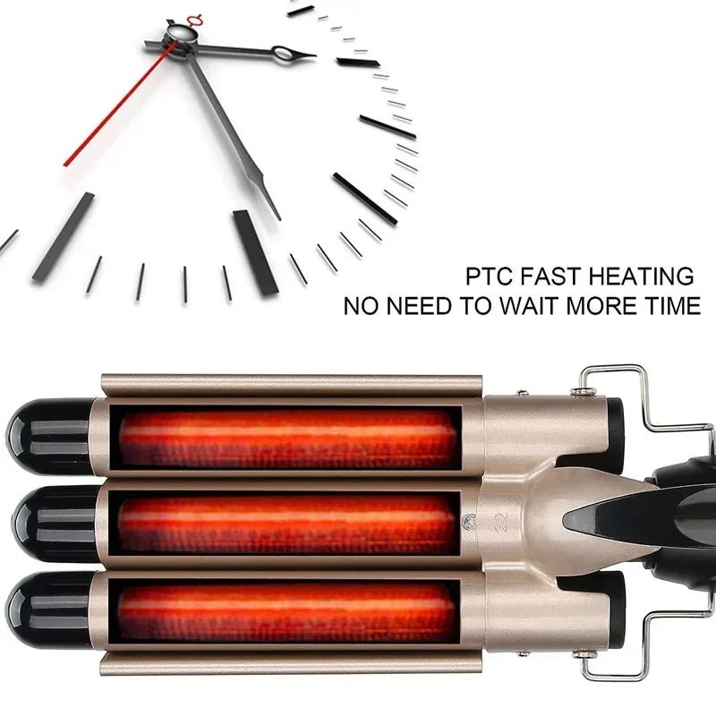 Professional Triple Barrel Ceramic Curling Iron - Quick ShopBeauty & Personal Care
