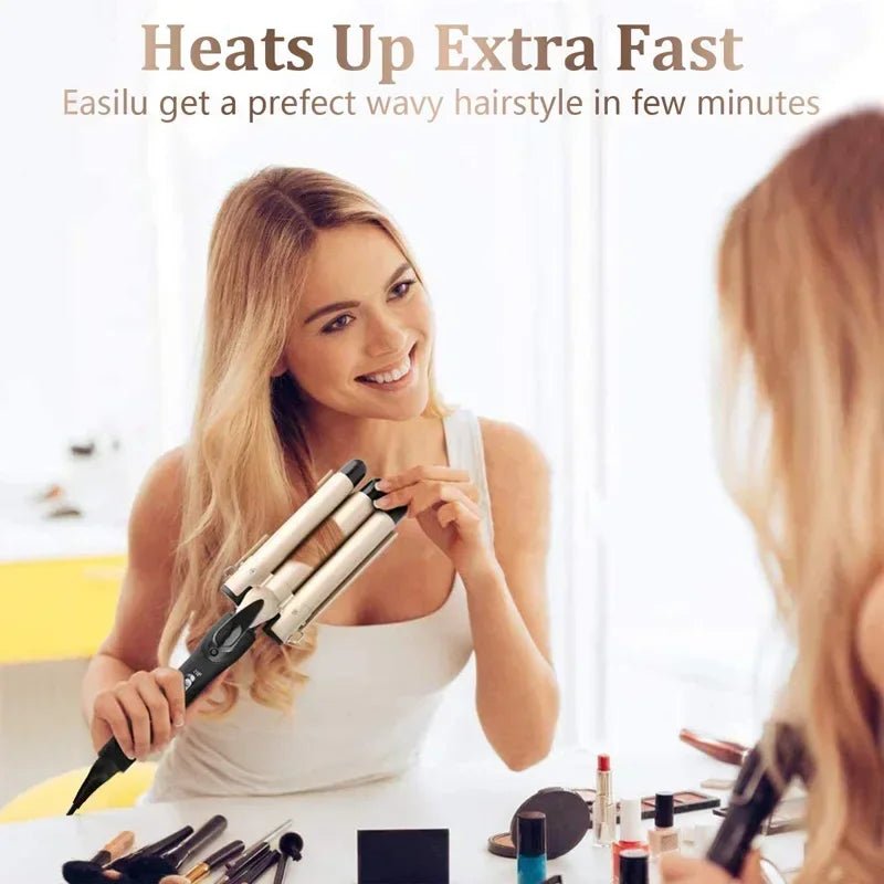 Professional Triple Barrel Ceramic Curling Iron - Quick ShopBeauty & Personal Care