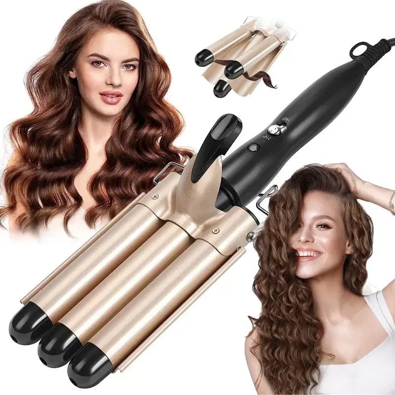 Professional Triple Barrel Ceramic Curling Iron - Quick ShopBeauty & Personal Care