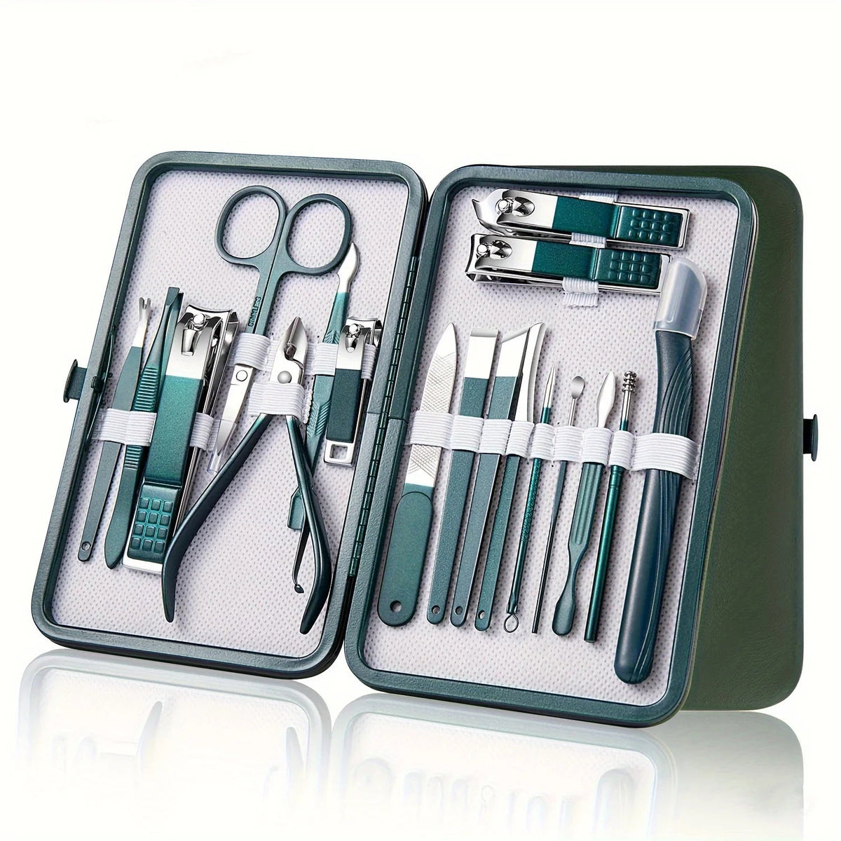 stainless steel manicure pedicure set with travel case