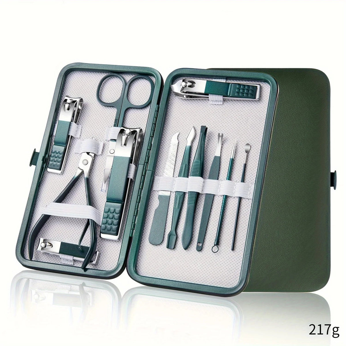 stainless steel manicure pedicure set with travel case
