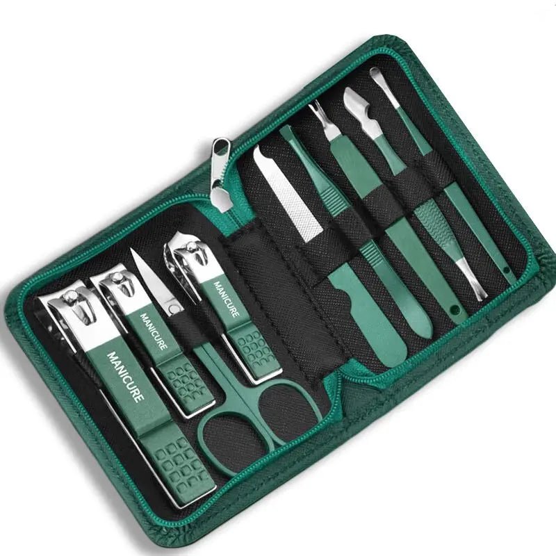 stainless steel manicure pedicure set with travel case