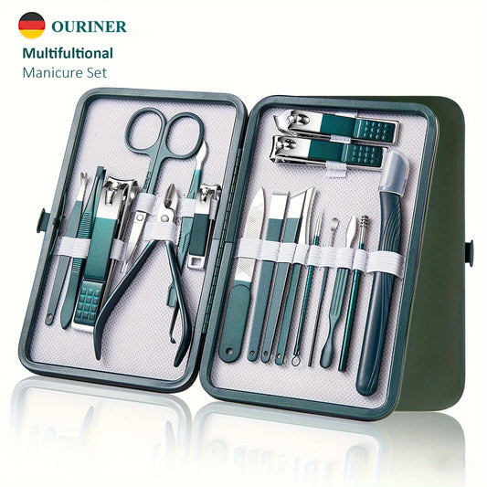 stainless steel manicure pedicure set with travel case