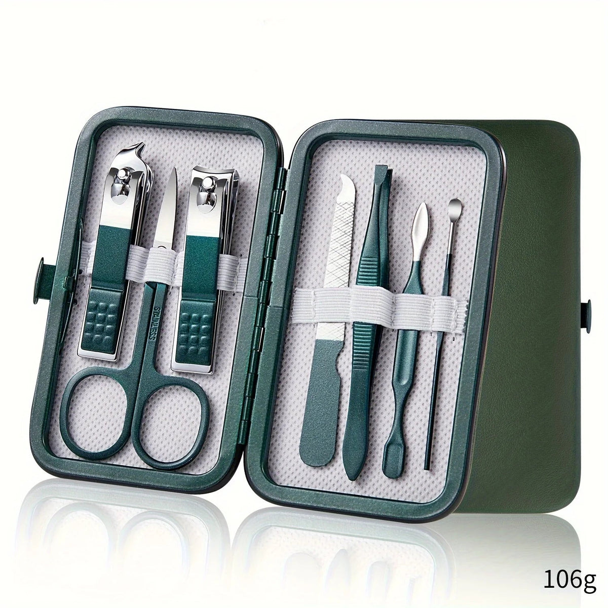 stainless steel manicure pedicure set with travel case