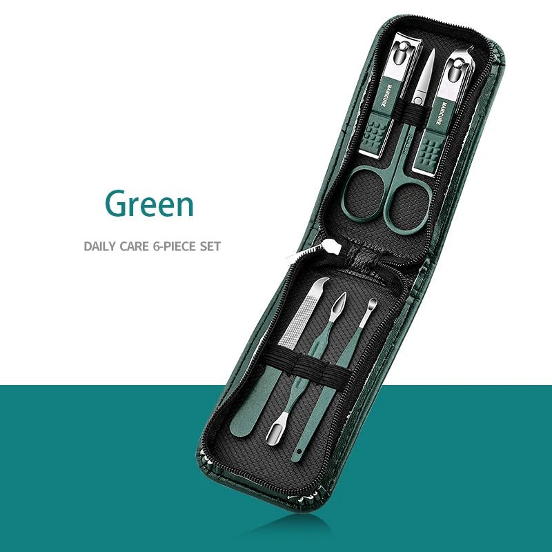 stainless steel manicure pedicure set with travel case