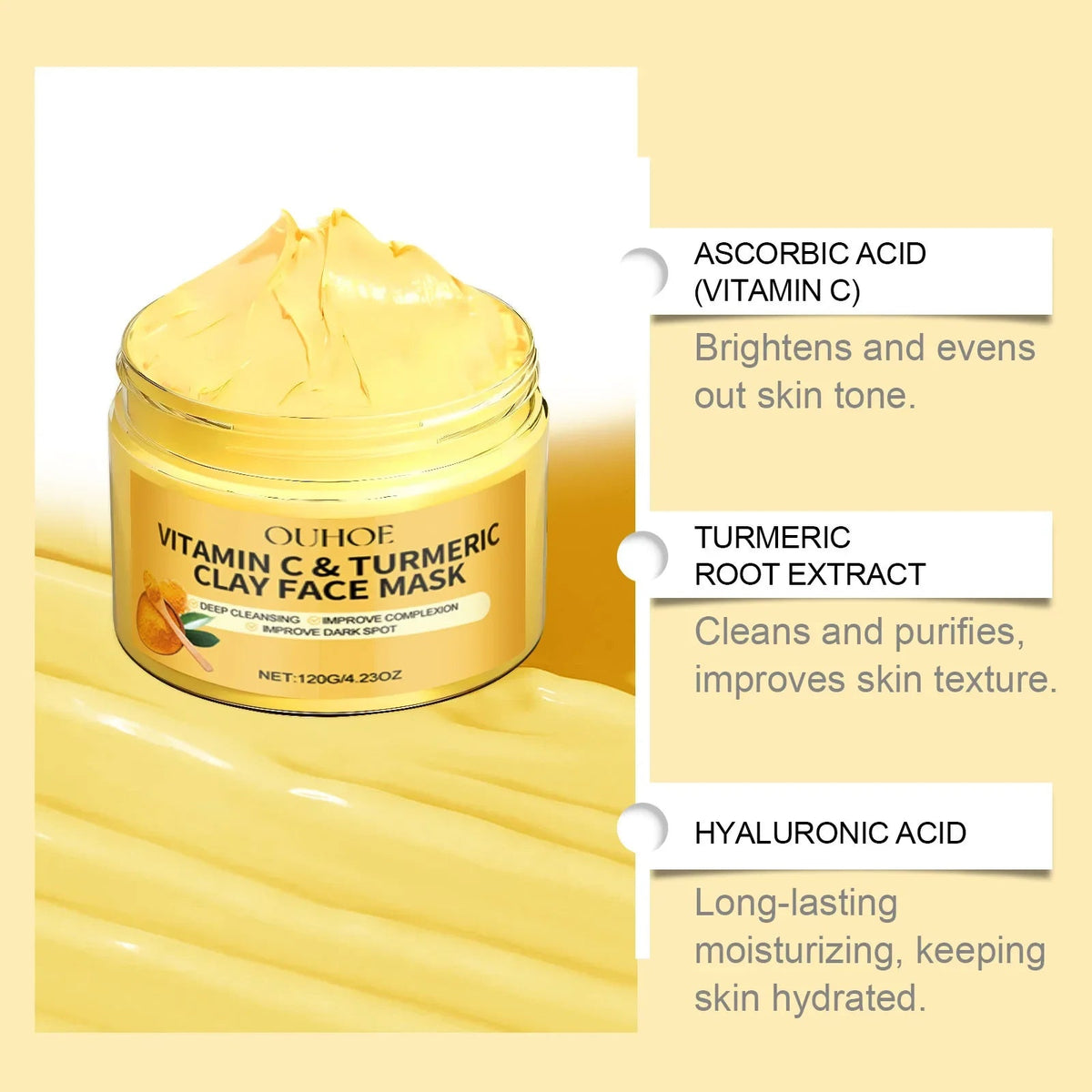 Vitamin C Turmeric Clay Mud Mask - Quick ShopBeauty & Personal Care