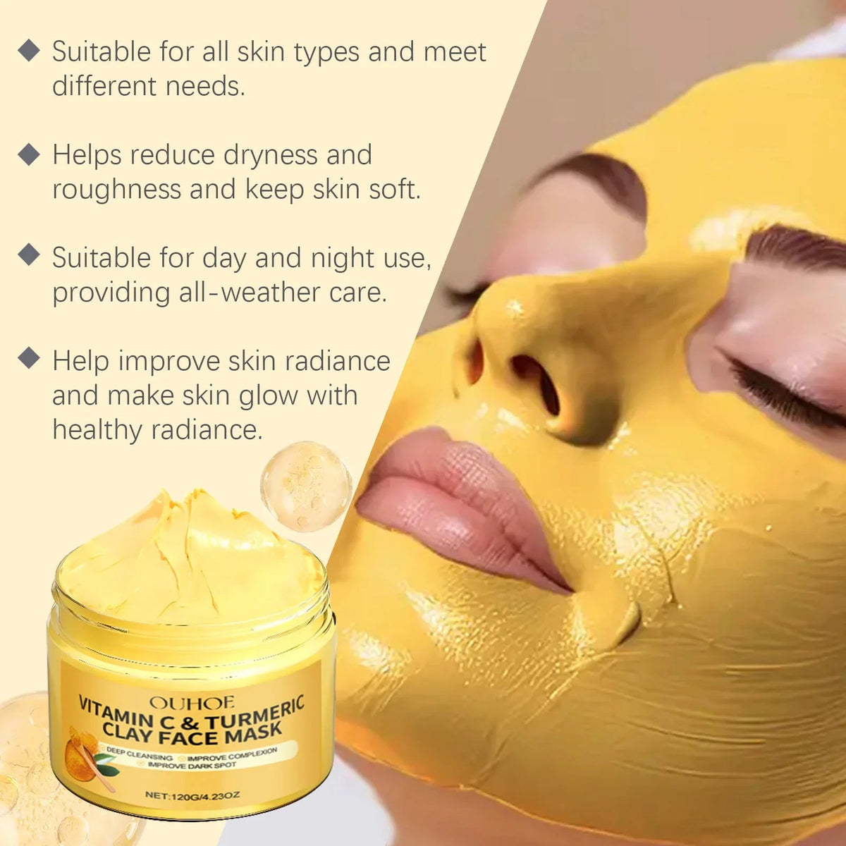 Vitamin C Turmeric Clay Mud Mask - Quick ShopBeauty & Personal Care
