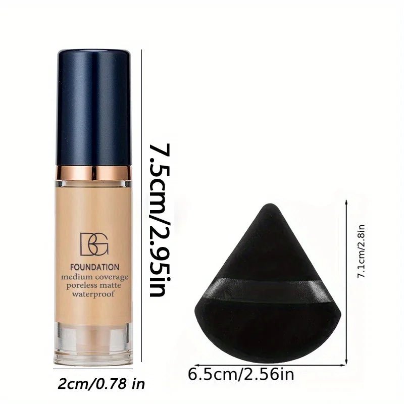 waterproof liquid foundation puff full coverage matte finish